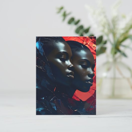 Afrikaanse mode kunst briefkaart (Staand voorkant)