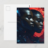 Afrikaanse mode kunst briefkaart (Voorkant / Achterkant)