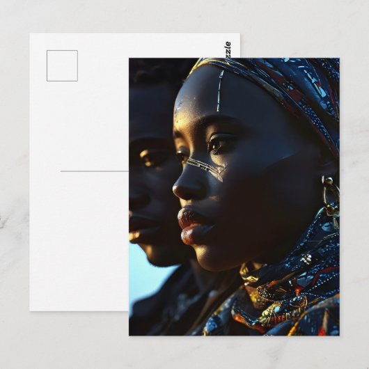 Afrikaanse mode kunst briefkaart (Voorkant / Achterkant)