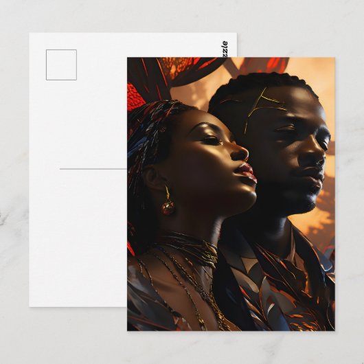 Afrikaanse mode kunst briefkaart (Voorkant / Achterkant)