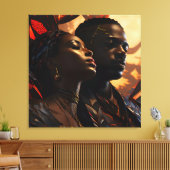 Afrikaanse mode kunst canvas afdruk (Insitu (Woonkamer))