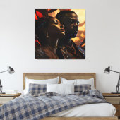 Afrikaanse mode kunst canvas afdruk (Insitu (Slaapkamer))