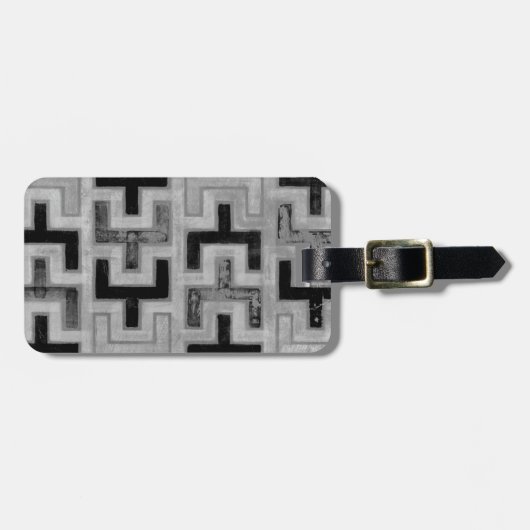 Afrikaanse modedoek met geometrische patronen bagagelabel (Voorkant horizontaal)