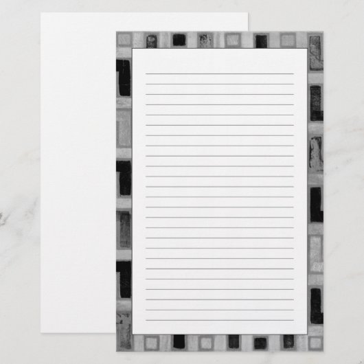 Afrikaanse modedoek met geometrische patronen briefpapier (Voorkant / Achterkant)