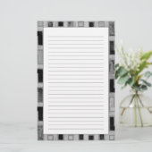 Afrikaanse modedoek met geometrische patronen briefpapier (Staand voorkant)