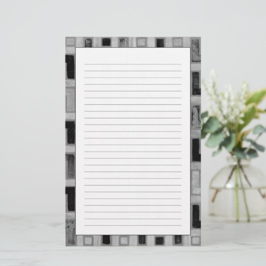 Afrikaanse modedoek met geometrische patronen briefpapier (Staand voorkant)