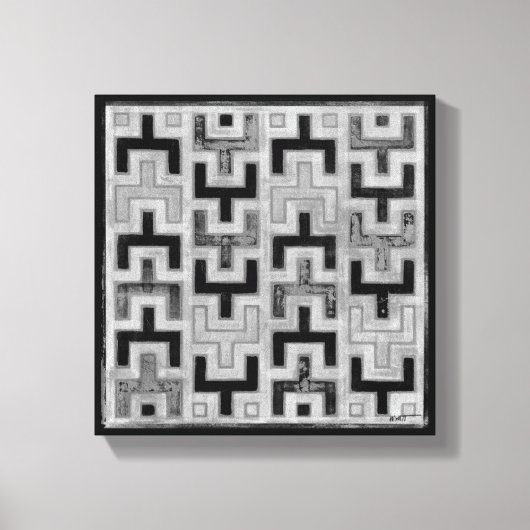 Afrikaanse modedoek met geometrische patronen canvas afdruk (Voorkant)