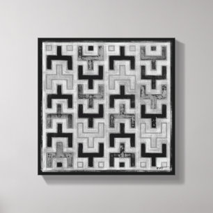 Afrikaanse modedoek met geometrische patronen canvas afdruk