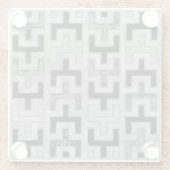 Afrikaanse modedoek met geometrische patronen glazen onderzetter (Achterkant)