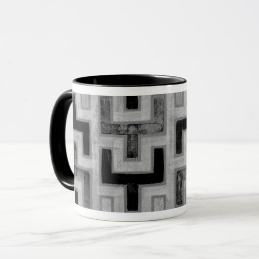 Afrikaanse modedoek met geometrische patronen mok (Voorkant links)