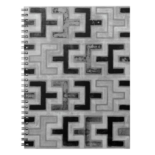 Afrikaanse modedoek met geometrische patronen notitieboek (Voorkant)