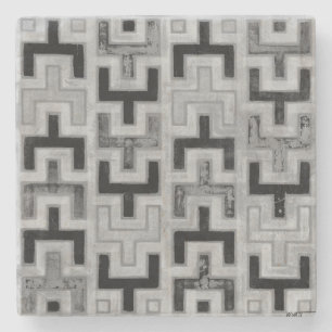 Afrikaanse modedoek met geometrische patronen stenen onderzetter