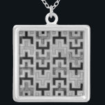 Afrikaanse modedoek met geometrische patronen zilver vergulden ketting<br><div class="desc">Deze foto is gemaakt door Norman Wyatt,  Jr. in de stijl van een Afrikaanse modder. De textielstof van de modder is afkomstig uit Mali en is een teken van culturele identiteit. Toon uw liefde voor wereldwijde cultuur en geometrische patronen door deze afdruk aan te schaffen!</div>