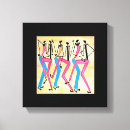 Afrikaanse, moderne Happy Rhythm Dance Canvas Afdruk
