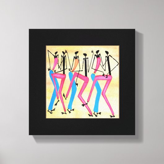 Afrikaanse, moderne Happy Rhythm Dance Canvas Afdruk (Voorkant)