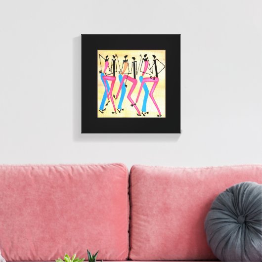 Afrikaanse, moderne Happy Rhythm Dance Canvas Afdruk (Insitu (Woonkamer))