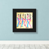 Afrikaanse, moderne Happy Rhythm Dance Canvas Afdruk (Insitu (Houten vloer))