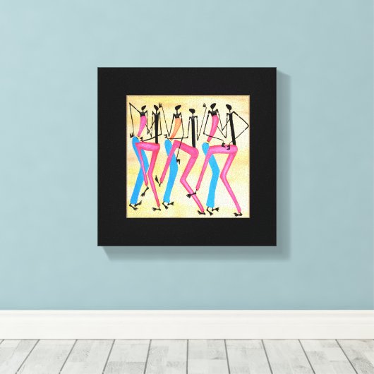 Afrikaanse, moderne Happy Rhythm Dance Canvas Afdruk (Insitu (Houten vloer))