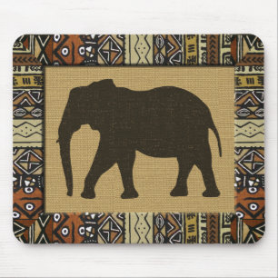 Afrikaanse moeddoek en olifant muismat
