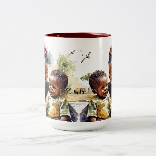 Afrikaanse moeder en Baby Mok (Center)