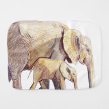 Afrikaanse moeder en baby olifant spuugdoekje