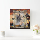 Afrikaanse moeder en kind vierkante klok (Huis)