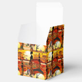 Afrikaanse mooie vrouw silhouet op Afrikaanse zonn Bedankdoosjes (Geopend)