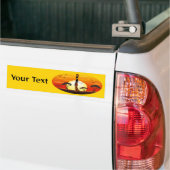 Afrikaanse mooie vrouw silhouet op Afrikaanse zonn Bumpersticker (Op Truck)