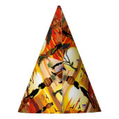 Afrikaanse mooie vrouw silhouet op Afrikaanse zonn Feesthoedjes (Achterkant)