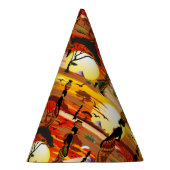 Afrikaanse mooie vrouw silhouet op Afrikaanse zonn Feesthoedjes (Rechts)