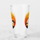 Afrikaanse mooie vrouw silhouet op Afrikaanse zonn Glas (Links)