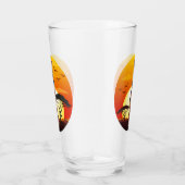 Afrikaanse mooie vrouw silhouet op Afrikaanse zonn Glas (Rechts)