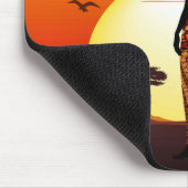 Afrikaanse mooie vrouw silhouet op Afrikaanse zonn Muismat (Hoek)