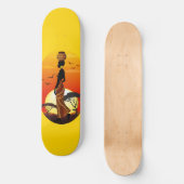 Afrikaanse mooie vrouw silhouet op Afrikaanse zonn Persoonlijk Skateboard (Voorkant)