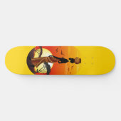 Afrikaanse mooie vrouw silhouet op Afrikaanse zonn Persoonlijk Skateboard (Horizontaal)