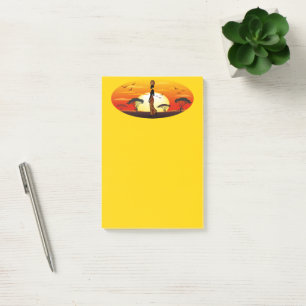 Afrikaanse mooie vrouw silhouet op Afrikaanse zonn Post-it® Notes