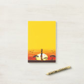 Afrikaanse mooie vrouw silhouet op Afrikaanse zonn Post-it® Notes (Op bureau)