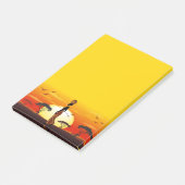 Afrikaanse mooie vrouw silhouet op Afrikaanse zonn Post-it® Notes (Schuin)