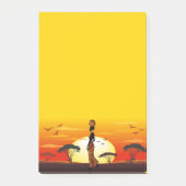 Afrikaanse mooie vrouw silhouet op Afrikaanse zonn Post-it® Notes (Voorkant)