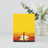 Afrikaanse mooie vrouw silhouet op Afrikaanse zonn RSVP Kaartje (Staand voorkant)