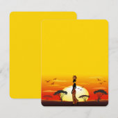 Afrikaanse mooie vrouw silhouet op Afrikaanse zonn RSVP Kaartje (Voorkant / Achterkant)