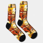 Afrikaanse mooie vrouw silhouet op Afrikaanse zonn Sokken (Rechts)