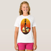 Afrikaanse mooie vrouw silhouet op Afrikaanse zonn T-shirt (Voorkant volledig)