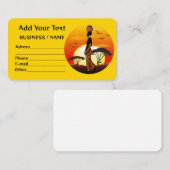 Afrikaanse mooie vrouw silhouet op Afrikaanse zonn Visitekaartje (Voorkant / Achterkant)