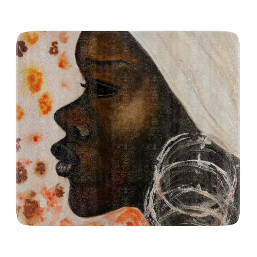 Afrikaanse mooie vrouw snijplank (Voorkant)