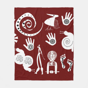 Afrikaanse motieven abstracte stamkunst fleece deken