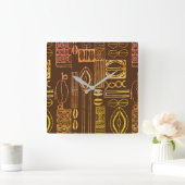 Afrikaanse Motif Vierkante Klok (Huis)