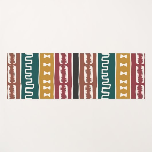 Afrikaanse mudcloth Rastafarian Yogamat (Voorkant (horizontaal))