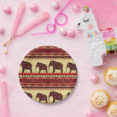 Afrikaanse naadloze ethno traditionele olifant tri papieren bordje (Feest)