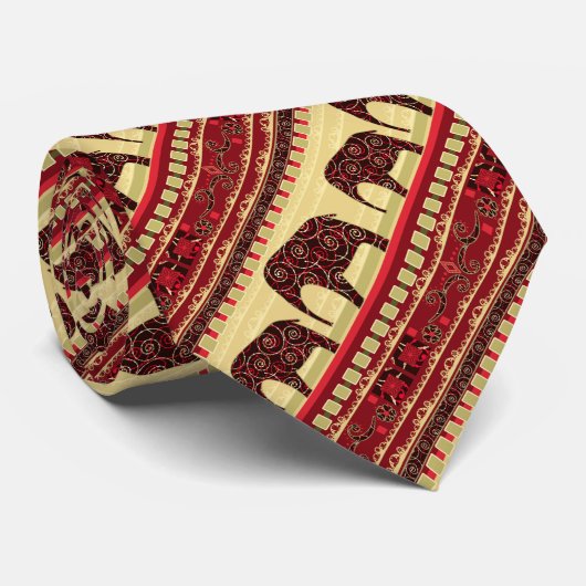 Afrikaanse naadloze ethno traditionele olifant tri stropdas (Opgerold)